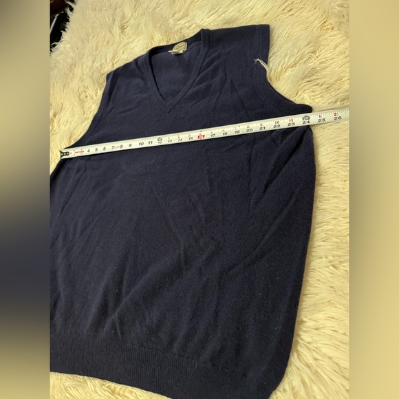 L.L. Bean 100% lambswool sweater vest mens XL Tall navy v neck 0 QY81 - Picture 5 of 6